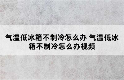 气温低冰箱不制冷怎么办 气温低冰箱不制冷怎么办视频